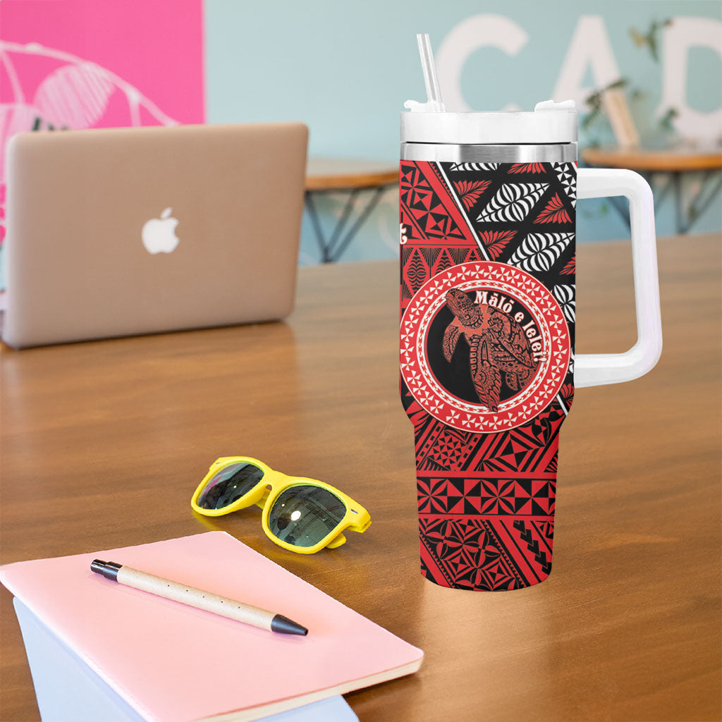 Personalised Tonga Language Week Tumbler With Handle Heilala Turtle Malo E Lelei