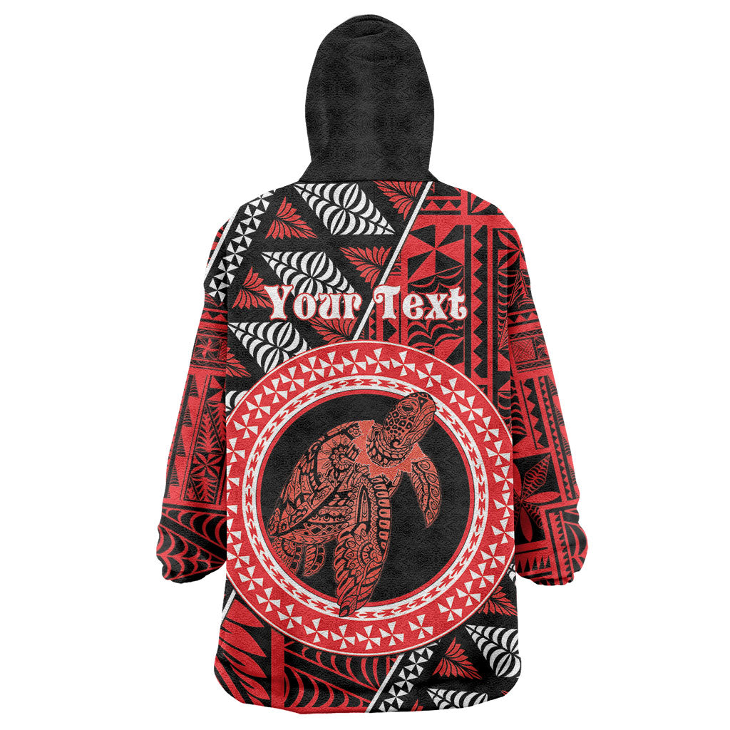 Personalised Tonga Language Week Wearable Blanket Hoodie Heilala Turtle Malo E Lelei