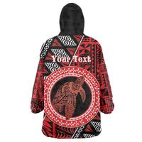 Personalised Tonga Language Week Wearable Blanket Hoodie Heilala Turtle Malo E Lelei