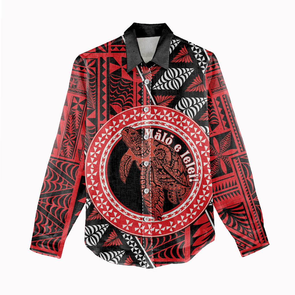 Personalised Tonga Language Week Women Casual Shirt Heilala Turtle Malo E Lelei