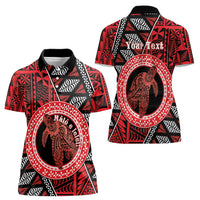 Personalised Tonga Language Week Women Polo Shirt Heilala Turtle Malo E Lelei