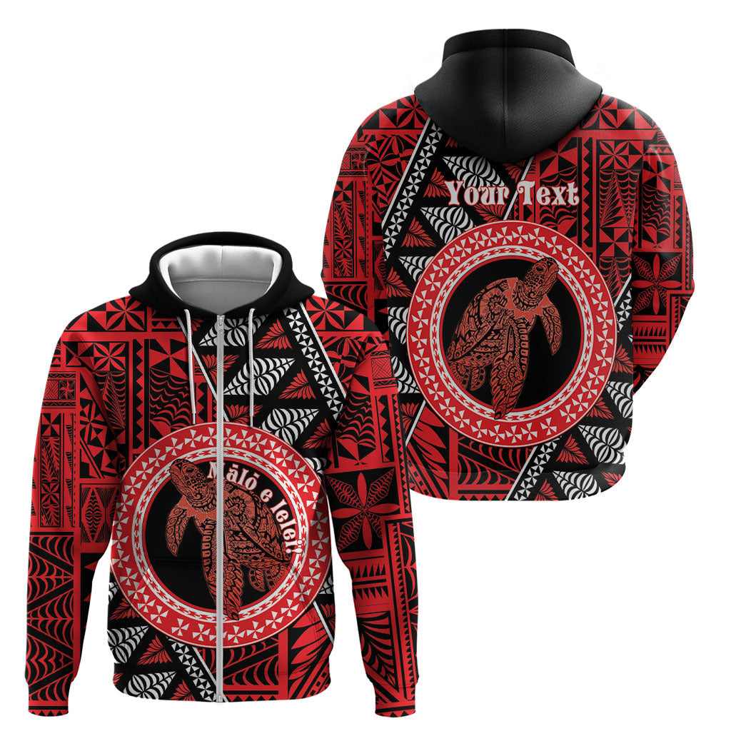 Personalised Tonga Language Week Zip Hoodie Heilala Turtle Malo E Lelei