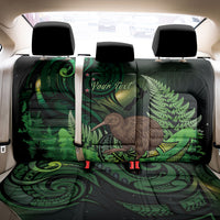 Kiwi New Zealand Personalised Back Car Seat Cover Aotearoa Map Silver Fern Koru Pattern