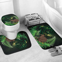 Kiwi New Zealand Personalised Bathroom Set Aotearoa Map Silver Fern Koru Pattern