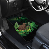 Kiwi New Zealand Personalised Car Mats Aotearoa Map Silver Fern Koru Pattern