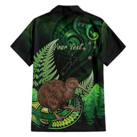 Kiwi New Zealand Personalised Family Matching Long Sleeve Bodycon Dress and Hawaiian Shirt Aotearoa Map Silver Fern Koru Pattern LT22 - Polynesian Pride