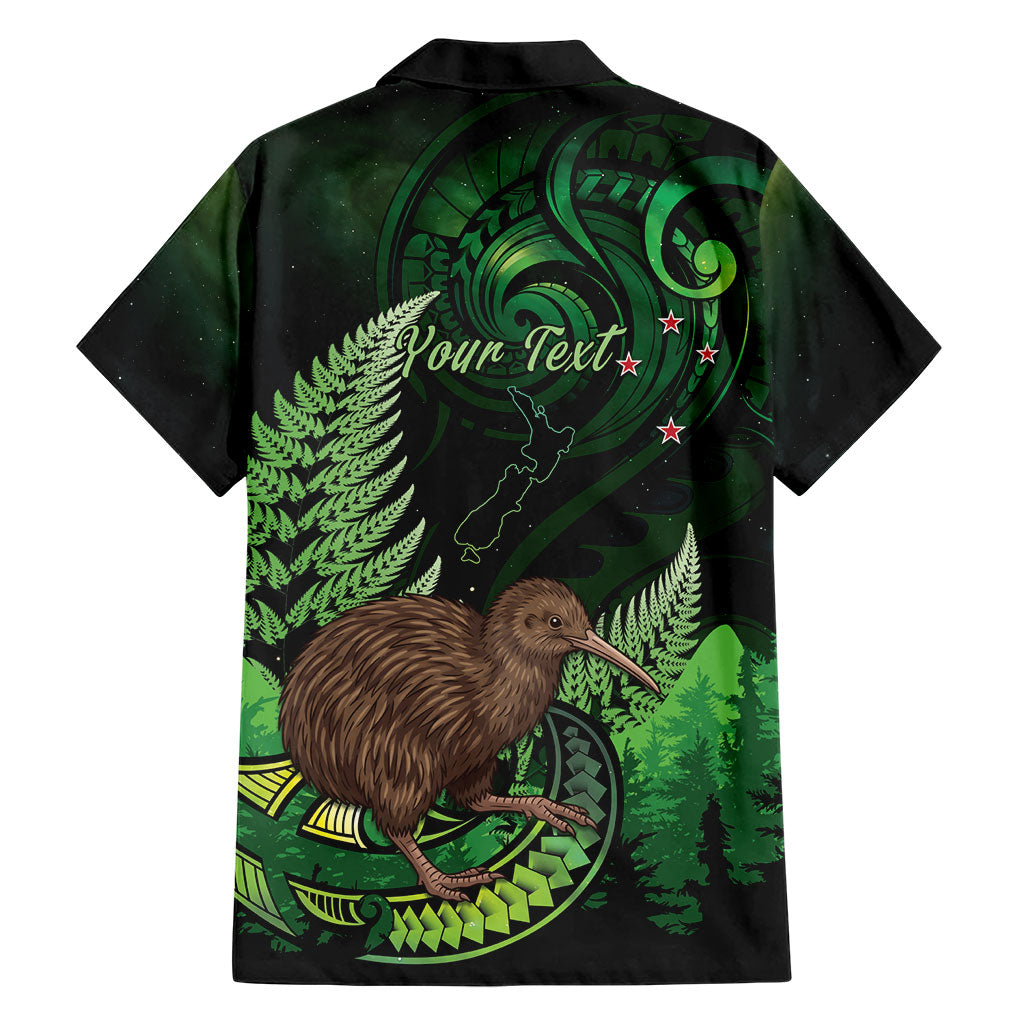 Kiwi New Zealand Personalised Family Matching Off Shoulder Short Dress and Hawaiian Shirt Aotearoa Map Silver Fern Koru Pattern LT22 - Polynesian Pride