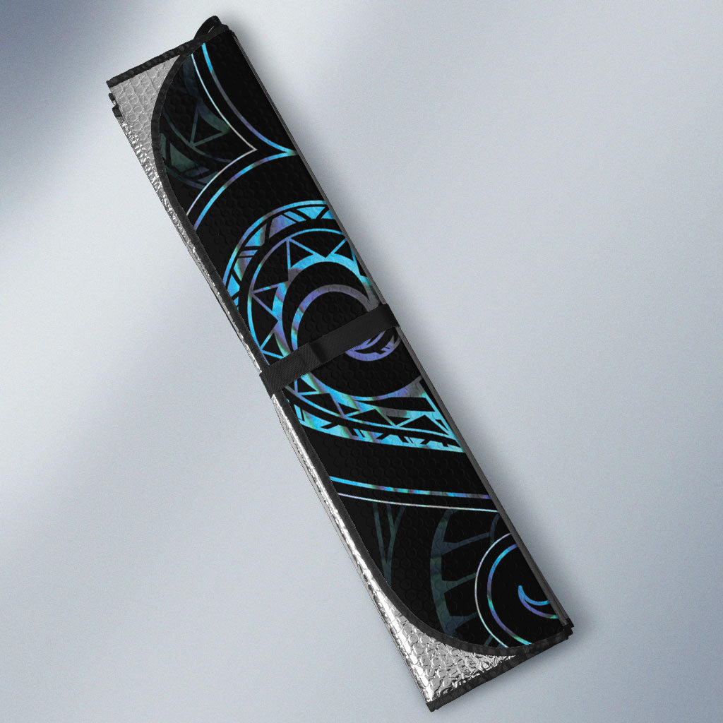 New Zealand Huia Bird Auto Sun Shade Paua Shell Maori Pattern