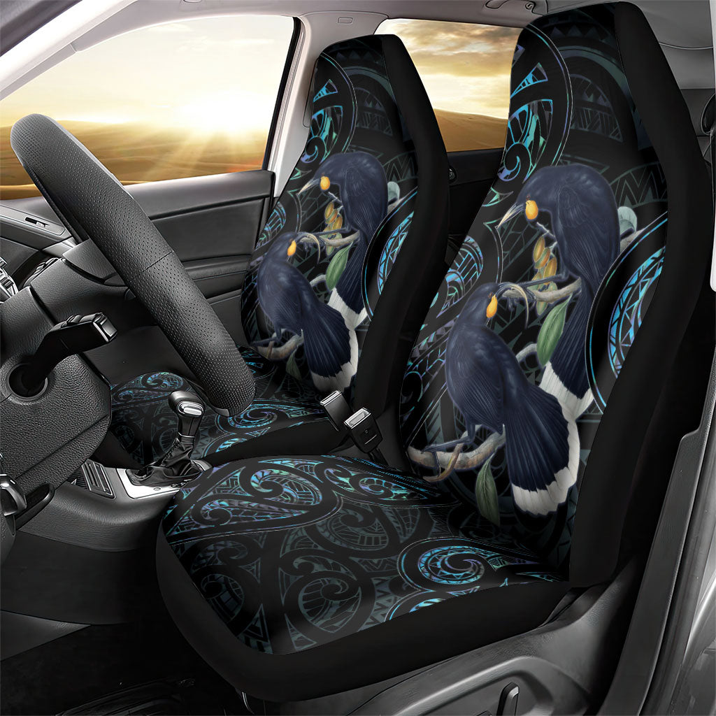 New Zealand Huia Bird Car Seat Cover Paua Shell Maori Pattern