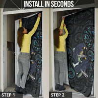 New Zealand Huia Bird Door Cover Paua Shell Maori Pattern