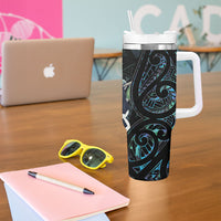 New Zealand Huia Bird Tumbler With Handle Paua Shell Maori Pattern