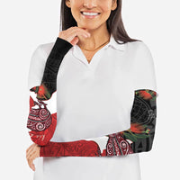 Kiwi New Zealand Personalised Arm Sleeves NZ Map Pohutukawa Fern Maori Pattern