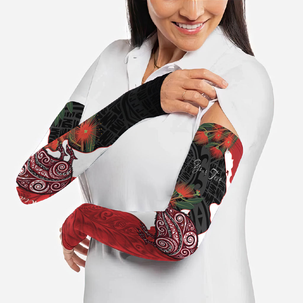 Kiwi New Zealand Personalised Arm Sleeves NZ Map Pohutukawa Fern Maori Pattern