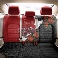 Kiwi New Zealand Personalised Back Car Seat Cover NZ Map Pohutukawa Fern Maori Pattern