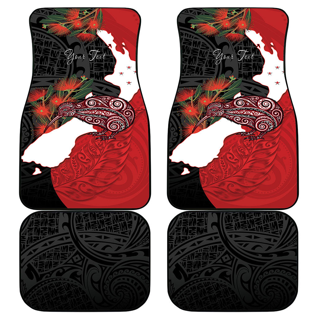 Kiwi New Zealand Personalised Car Mats NZ Map Pohutukawa Fern Maori Pattern