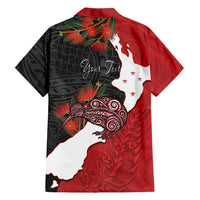 Kiwi New Zealand Personalised Family Matching Summer Maxi Dress and Hawaiian Shirt NZ Map Pohutukawa Fern Maori Pattern LT22 - Polynesian Pride