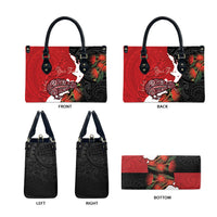 Kiwi New Zealand Personalised Leather Bag NZ Map Pohutukawa Fern Maori Pattern