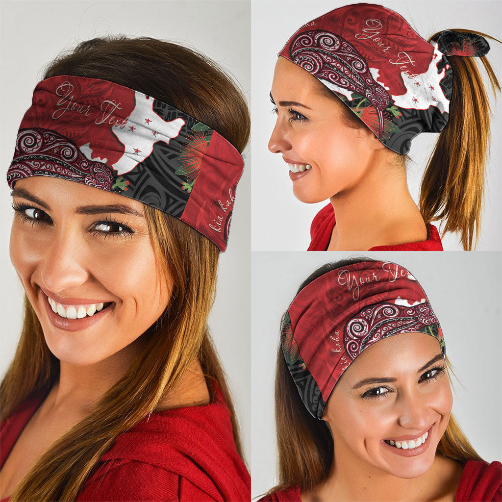 Kiwi New Zealand Personalised Neck Gaiter NZ Map Pohutukawa Fern Maori Pattern