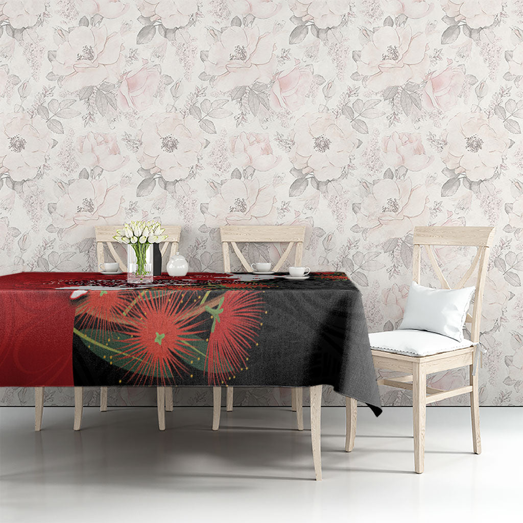 Kiwi New Zealand Personalised Tablecloth NZ Map Pohutukawa Fern Maori Pattern