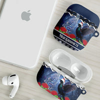 New Zealand Tui Bird Christmas AirPods Case Pohutukawa Xmas Tree Meri Kirihimete