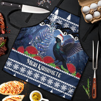 New Zealand Tui Bird Christmas Apron Pohutukawa Xmas Tree Meri Kirihimete