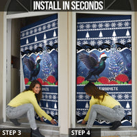 New Zealand Tui Bird Christmas Door Cover Pohutukawa Xmas Tree Meri Kirihimete