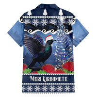 New Zealand Tui Bird Christmas Family Matching Puletasi and Hawaiian Shirt Pohutukawa Xmas Tree Meri Kirihimete LT22 - Polynesian Pride