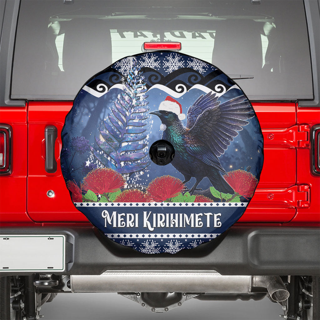 New Zealand Tui Bird Christmas Spare Tire Cover Pohutukawa Xmas Tree Meri Kirihimete LT22 - Polynesian Pride