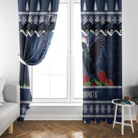 New Zealand Tui Bird Christmas Window Curtain Pohutukawa Xmas Tree Meri Kirihimete