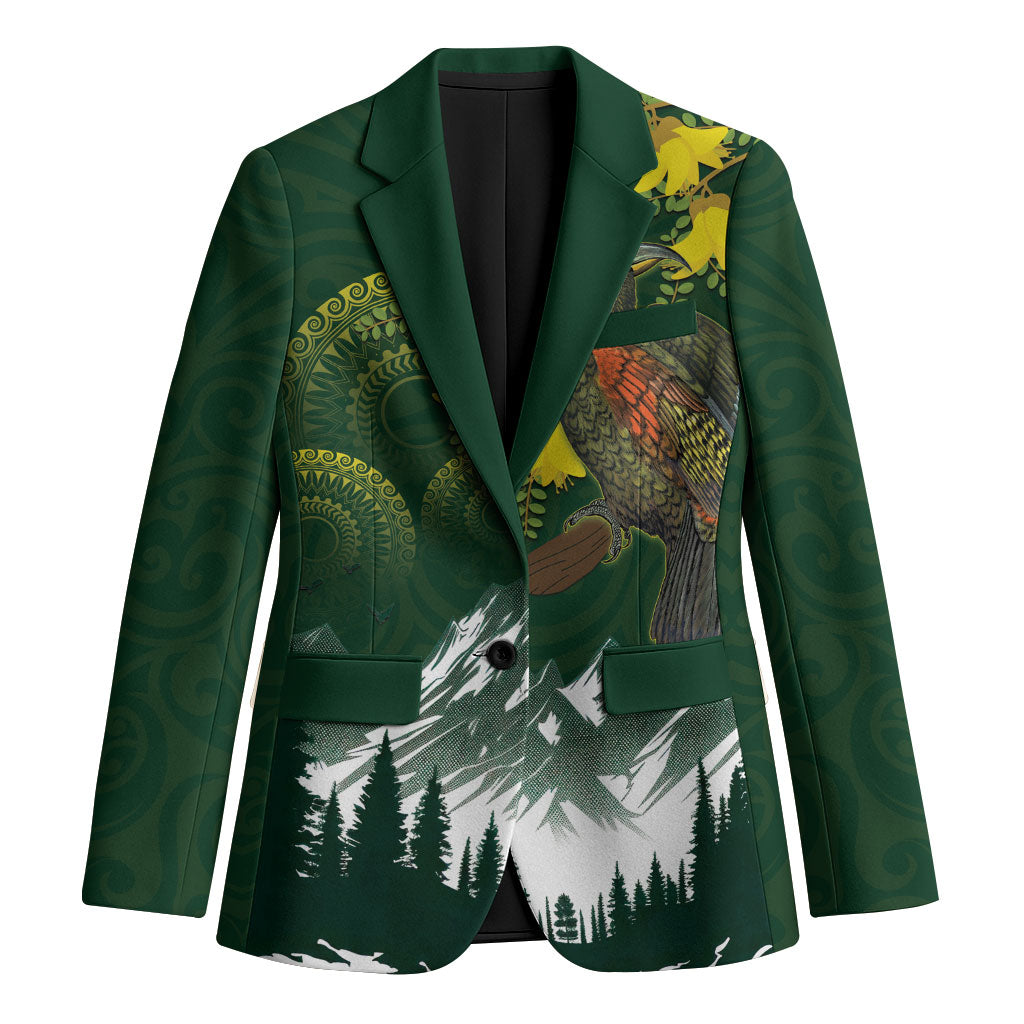 Kea Bird Kowhai New Zealand Blazer Mountain Landscape Maori Art