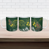 Kea Bird Kowhai New Zealand Ceramic Mug Mountain Landscape Maori Art