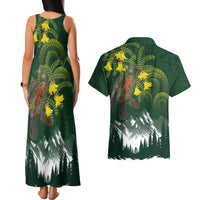 Kea Bird Kowhai New Zealand Couples Matching Tank Maxi Dress and Hawaiian Shirt Mountain Landscape Maori Art LT22 - Polynesian Pride
