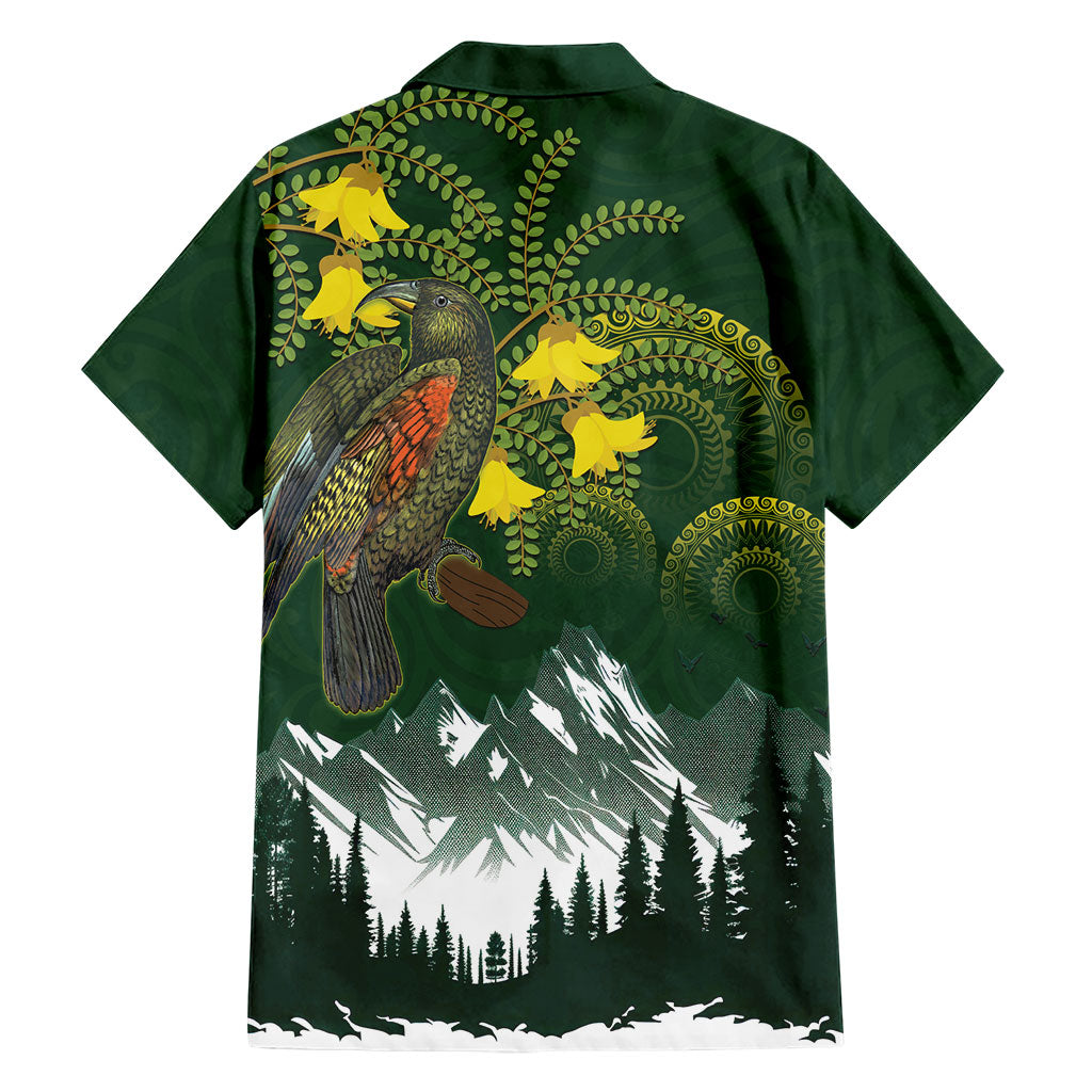 Kea Bird Kowhai New Zealand Family Matching Summer Maxi Dress and Hawaiian Shirt Mountain Landscape Maori Art LT22 - Polynesian Pride