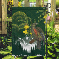 Kea Bird Kowhai New Zealand Garden Flag Mountain Landscape Maori Art
