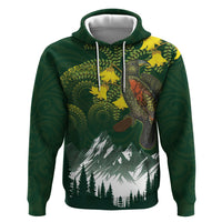 Kea Bird Kowhai New Zealand Hoodie Mountain Landscape Maori Art