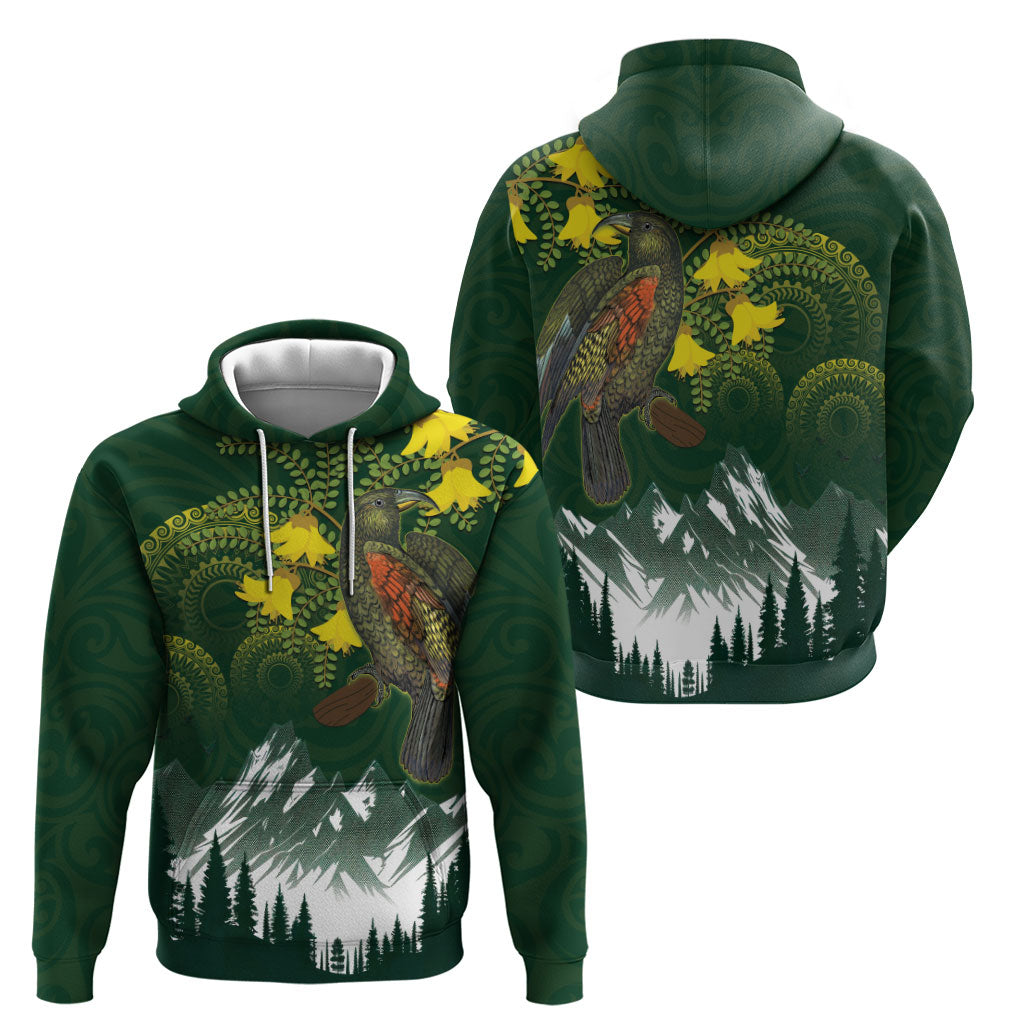 Kea Bird Kowhai New Zealand Hoodie Mountain Landscape Maori Art