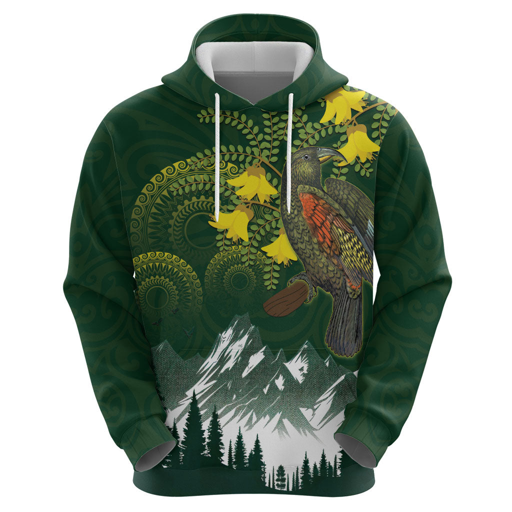 Kea Bird Kowhai New Zealand Hoodie Mountain Landscape Maori Art