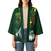 Kea Bird Kowhai New Zealand Kimono Mountain Landscape Maori Art