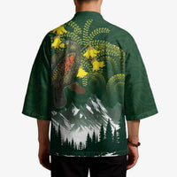 Kea Bird Kowhai New Zealand Kimono Mountain Landscape Maori Art
