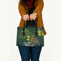 Kea Bird Kowhai New Zealand Leather Bag Mountain Landscape Maori Art