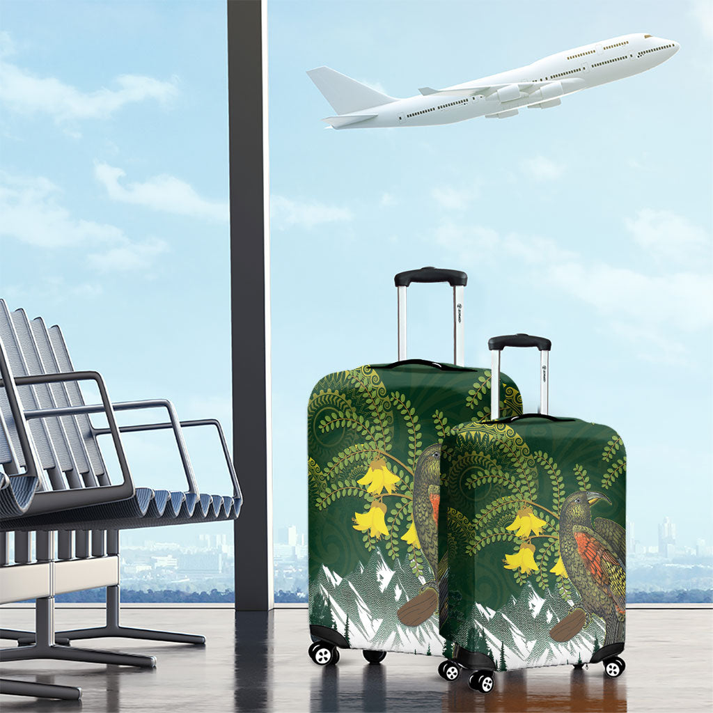 Kea Bird Kowhai New Zealand Luggage Cover Mountain Landscape Maori Art