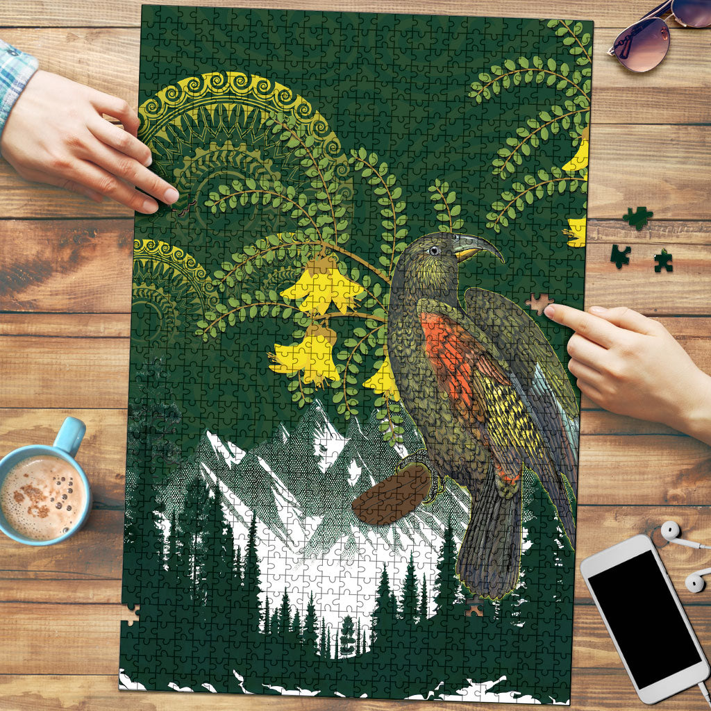 Kea Bird Kowhai New Zealand Puzzle Mountain Landscape Maori Art