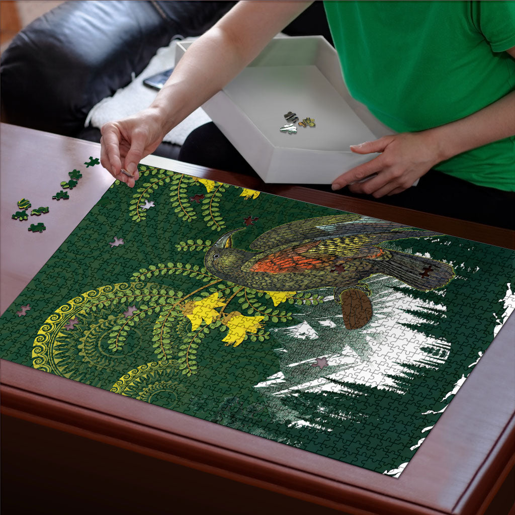 Kea Bird Kowhai New Zealand Puzzle Mountain Landscape Maori Art