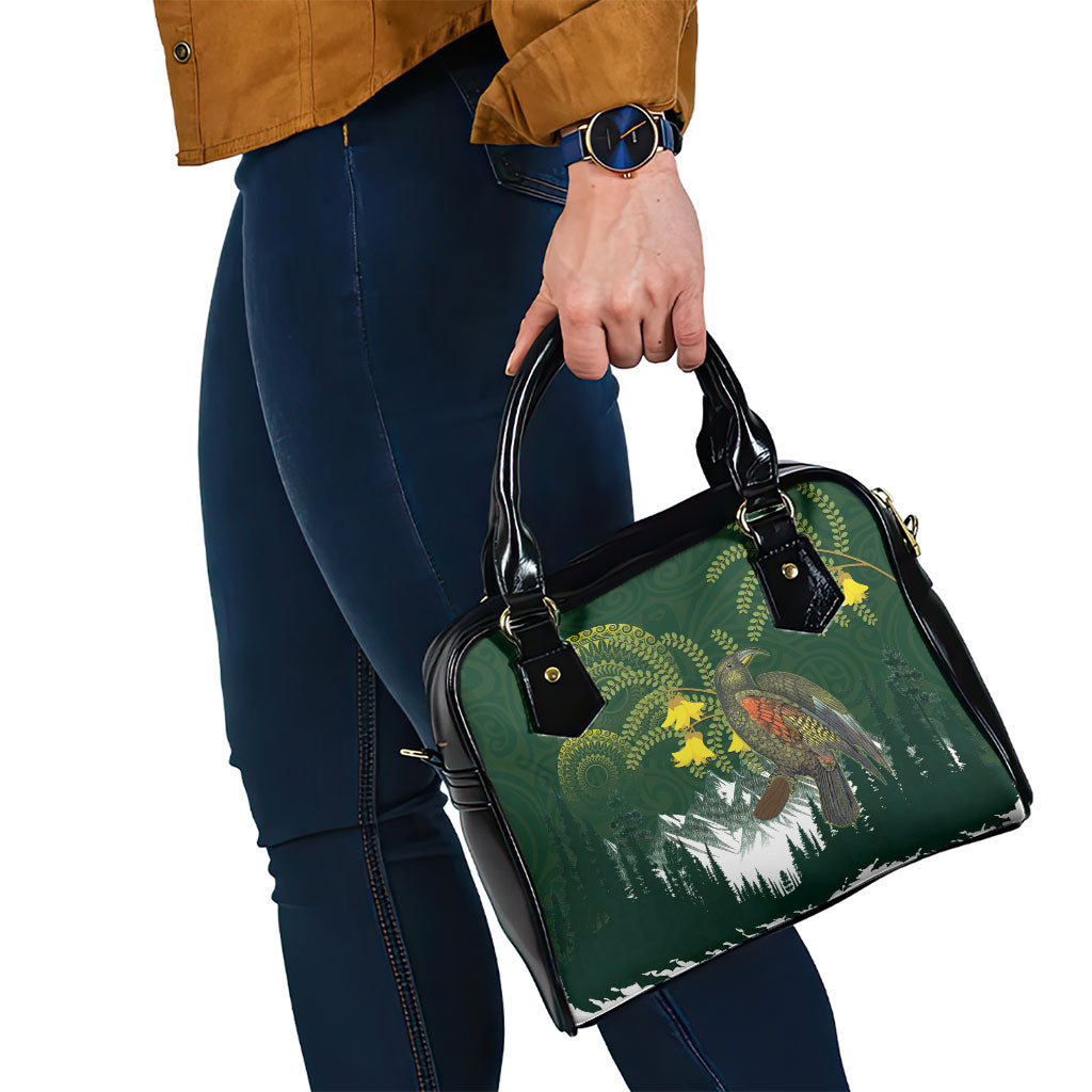Kea Bird Kowhai New Zealand Shoulder Handbag Mountain Landscape Maori Art