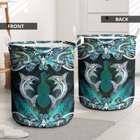 New Zealand Kotiate Weapon Laundry Basket Aotearoa Mango Paua Shell Maori Pattern