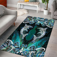 New Zealand Kotiate Weapon Area Rug Aotearoa Mango Paua Shell Maori Pattern