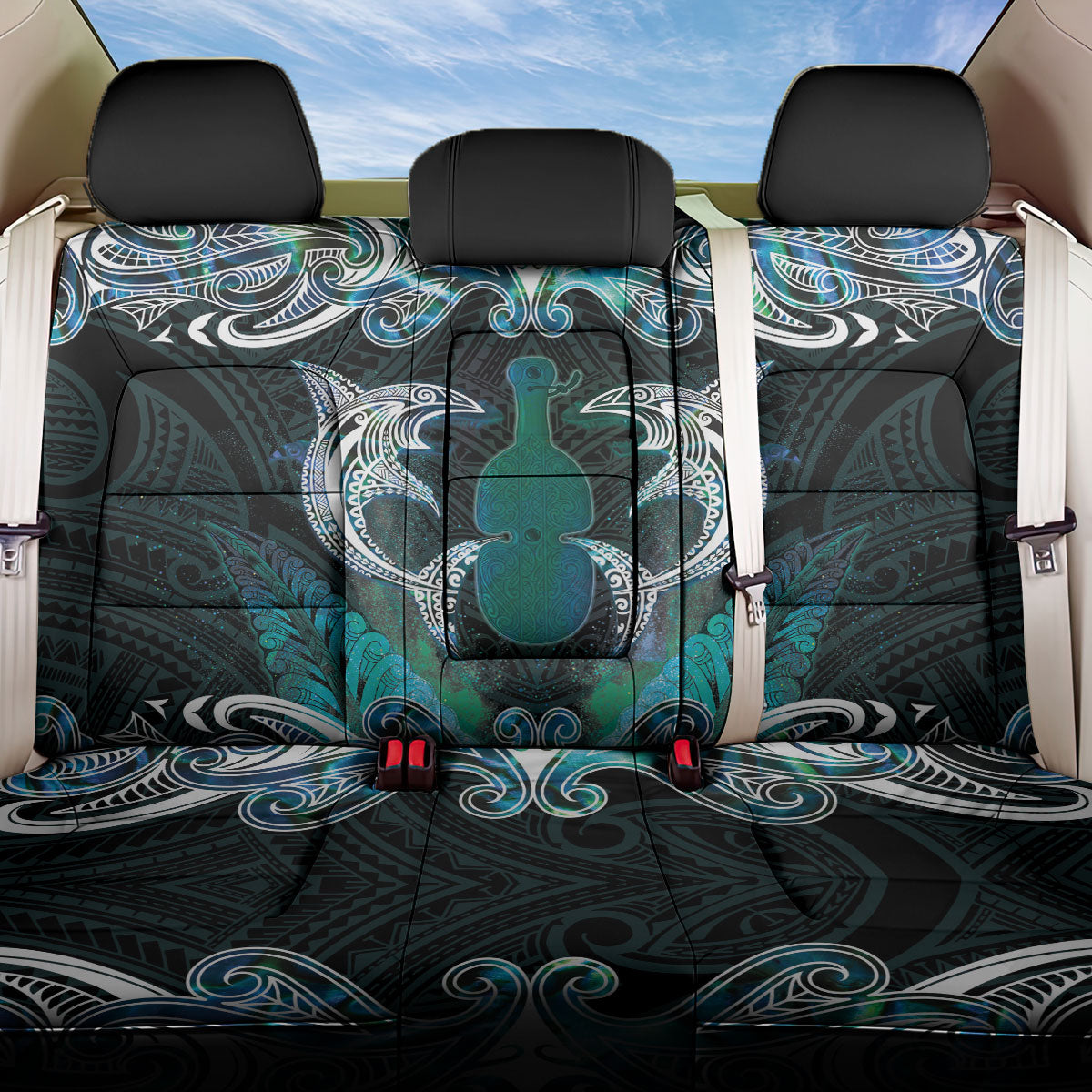 New Zealand Kotiate Weapon Back Car Seat Cover Aotearoa Mango Paua Shell Maori Pattern