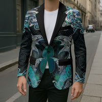 New Zealand Kotiate Weapon Blazer Aotearoa Mango Paua Shell Maori Pattern