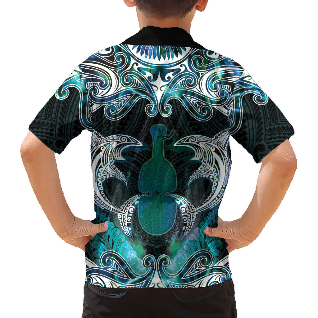 New Zealand Kotiate Weapon Family Matching Tank Maxi Dress and Hawaiian Shirt Aotearoa Mango Paua Shell Maori Pattern