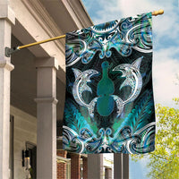 New Zealand Kotiate Weapon Garden Flag Aotearoa Mango Paua Shell Maori Pattern